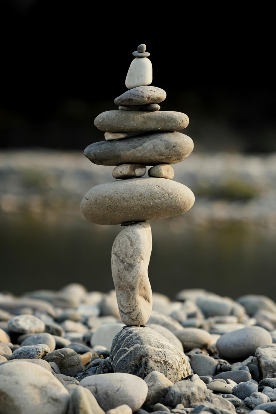 Stacked stones representing balance